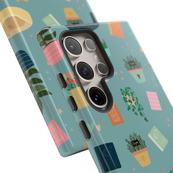 Phone Case: Book Shop Items on Blue