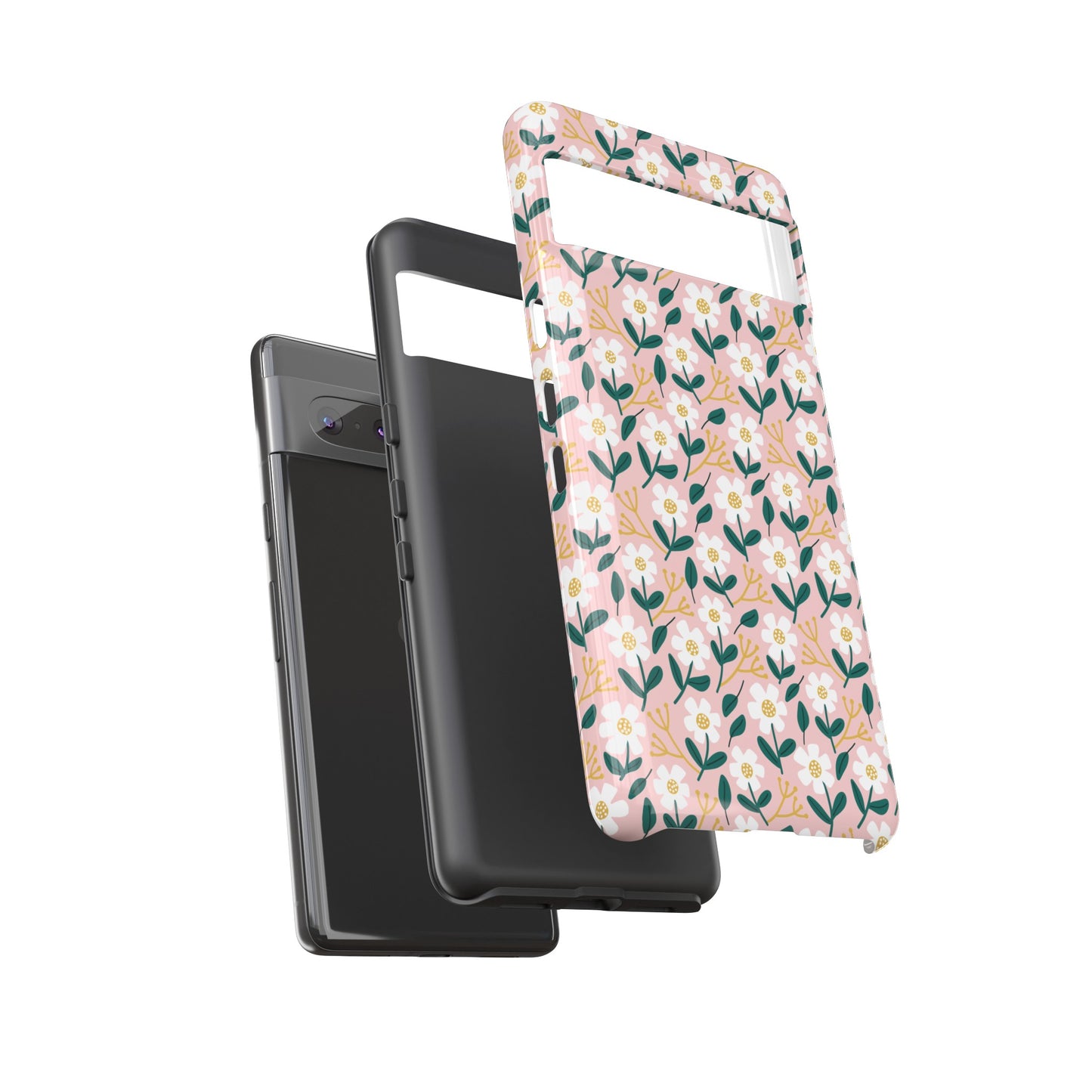 Phone Case: White Daisies on Pink