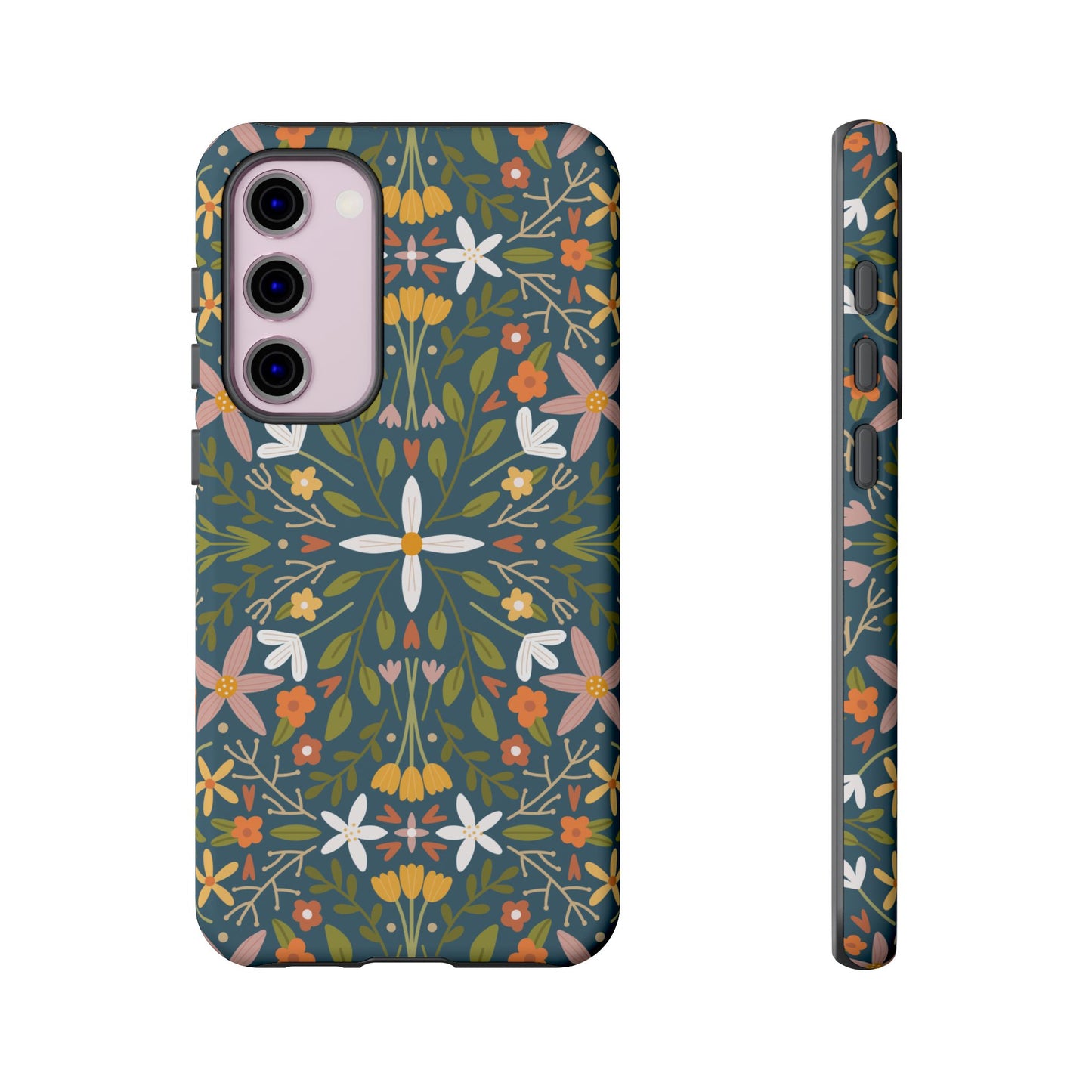 Phone Case: Florals on Blue