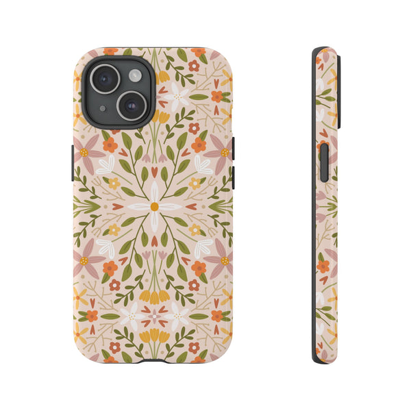 Phone Case: Florals on Tan