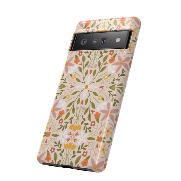 Phone Case: Florals on Tan