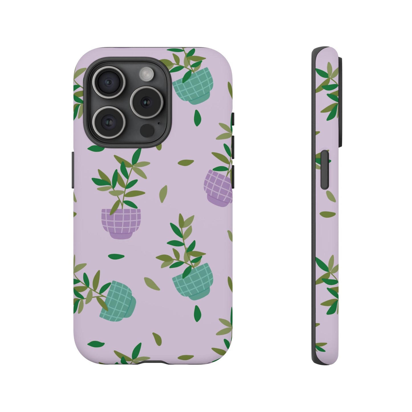 Phone Case: Pot Plants Purple