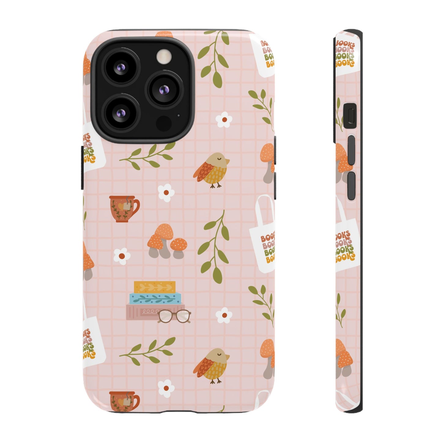 Phone Case: Little Library Items on Pink
