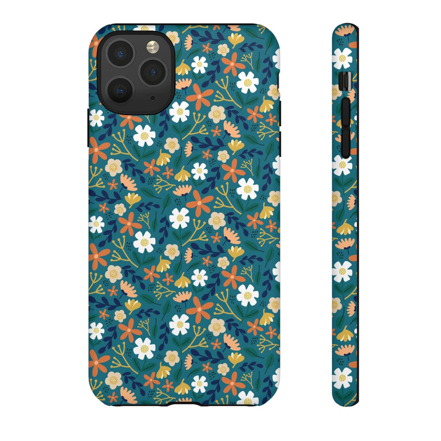 Phone Case: Florals on Teal