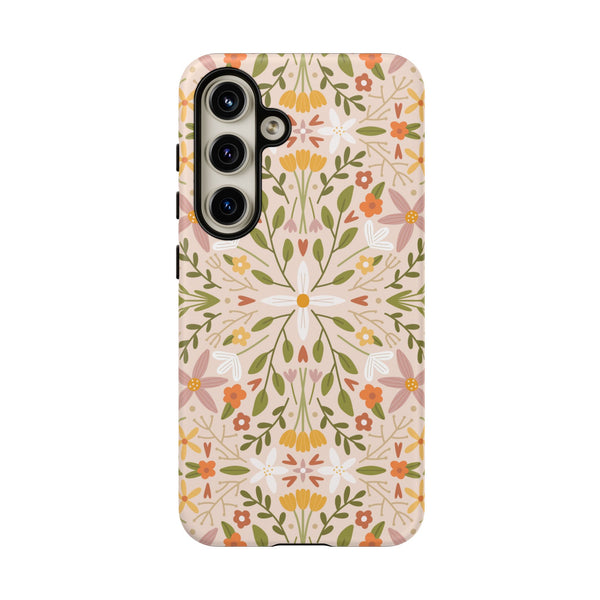 Phone Case: Florals on Tan