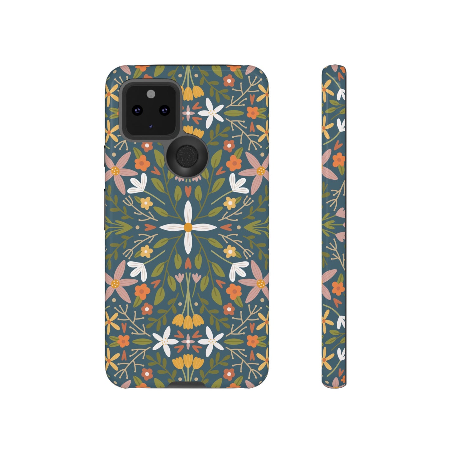 Phone Case: Florals on Blue