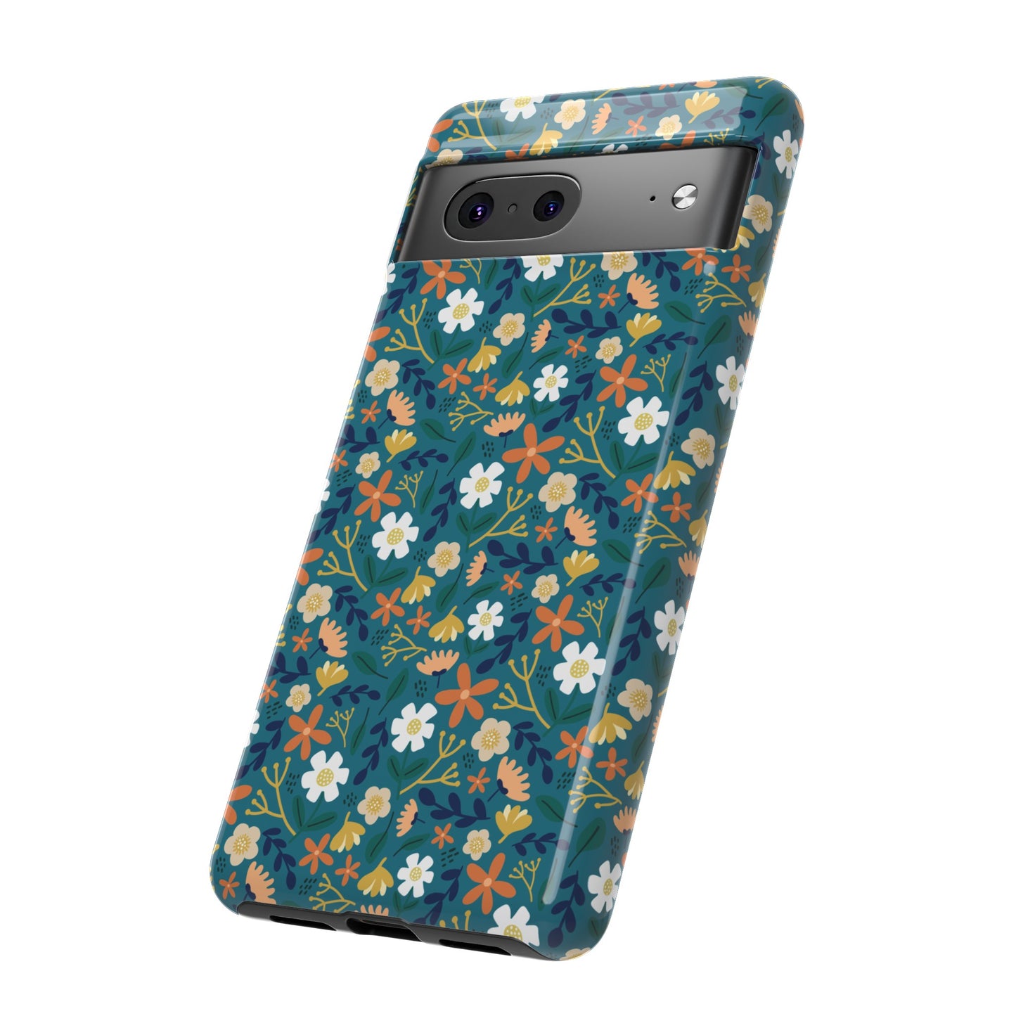 Phone Case: Florals on Teal
