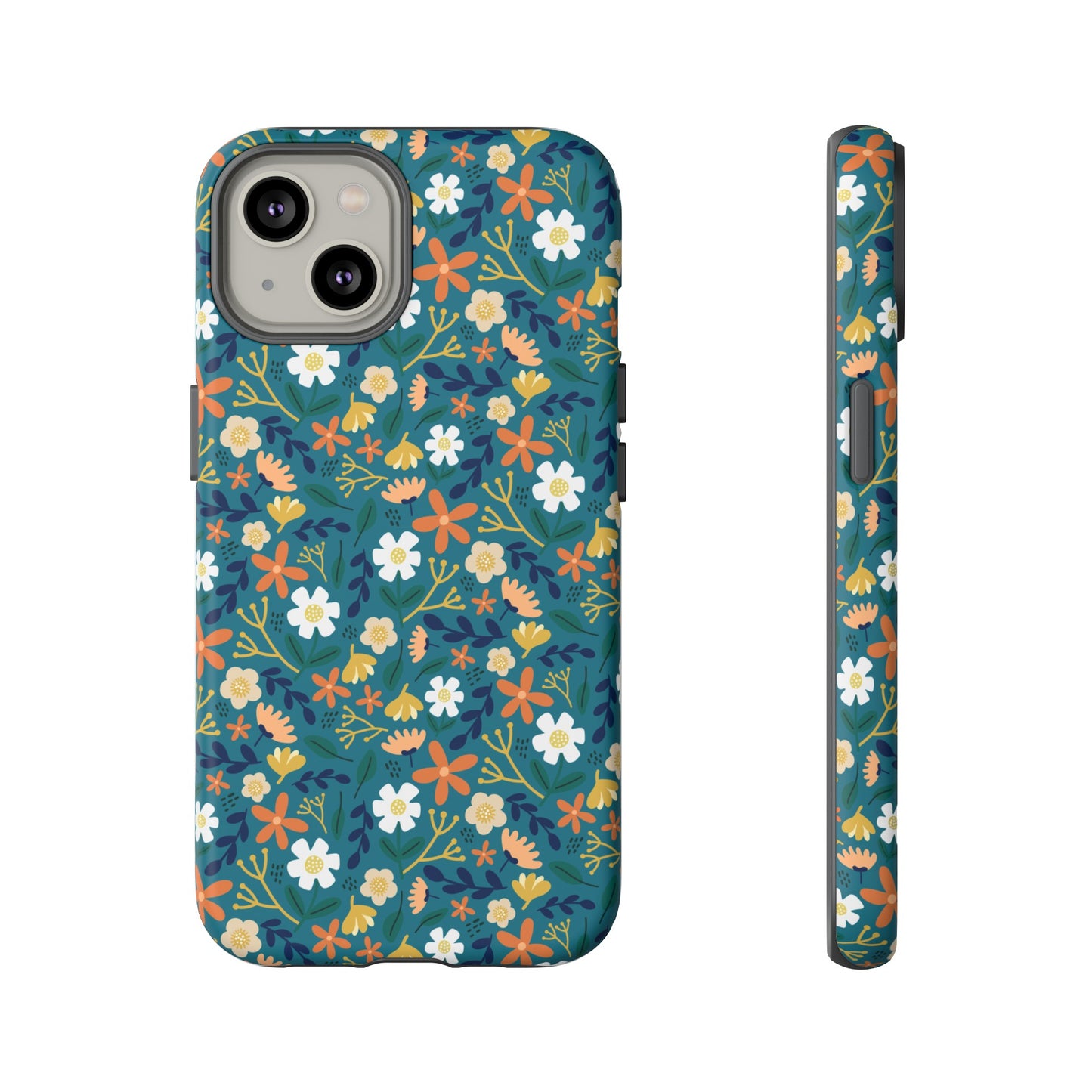 Phone Case: Florals on Teal