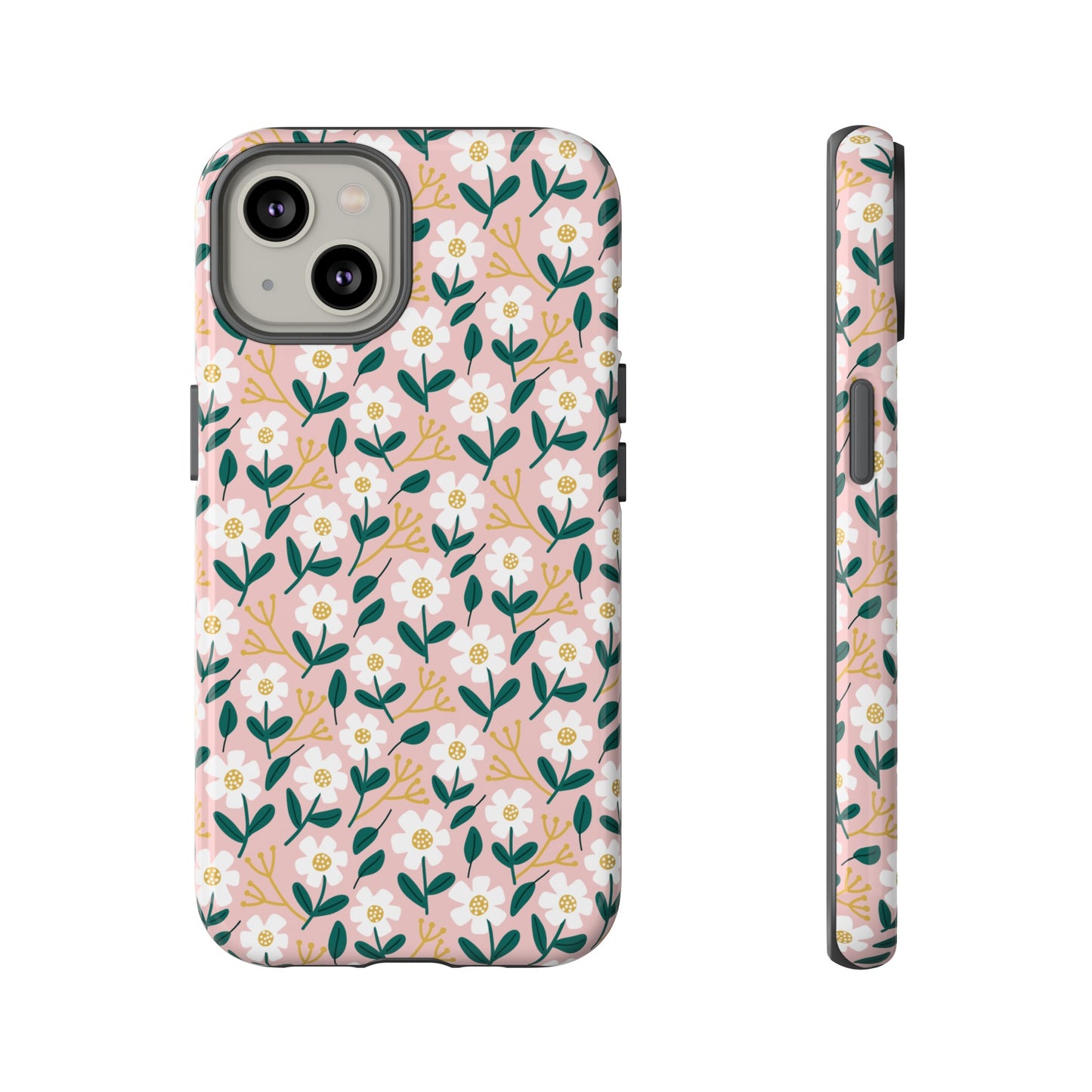 Phone Case: White Daisies on Pink