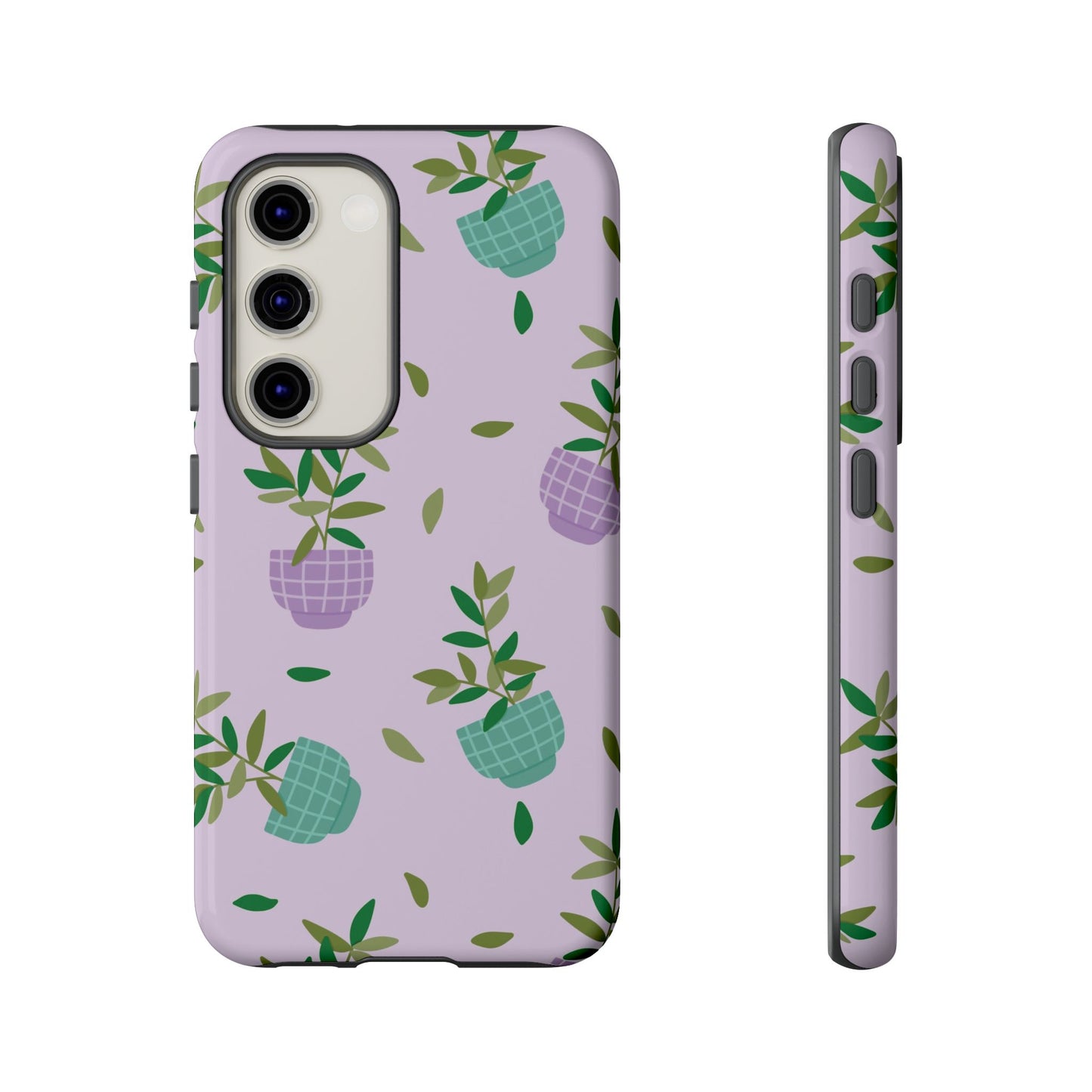 Phone Case: Pot Plants Purple