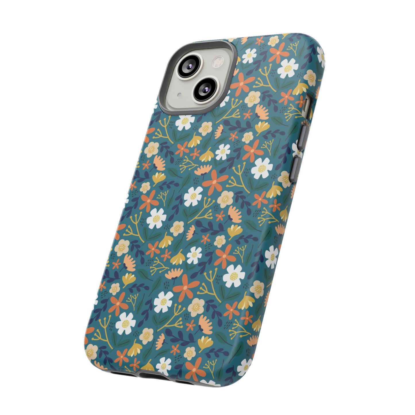Phone Case: Florals on Teal