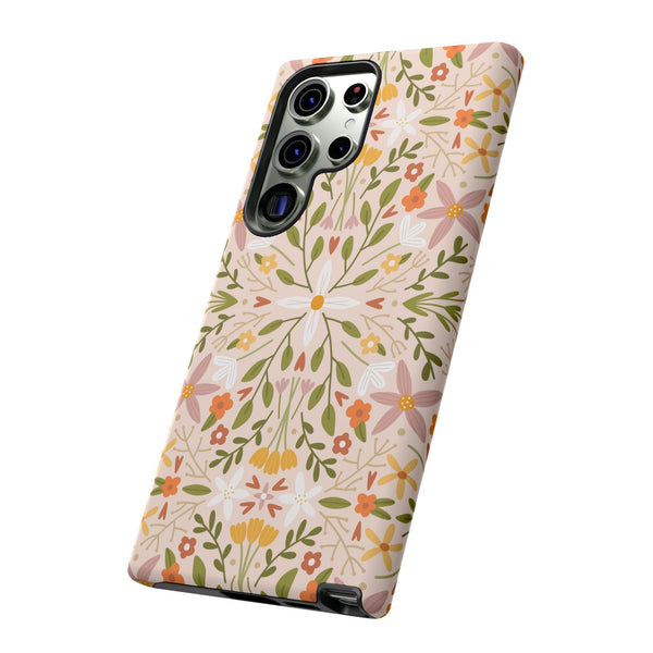 Phone Case: Florals on Tan