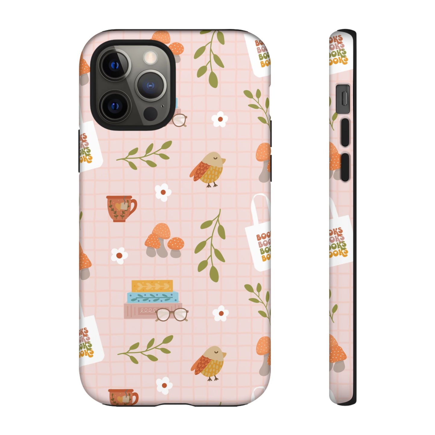 Phone Case: Little Library Items on Pink