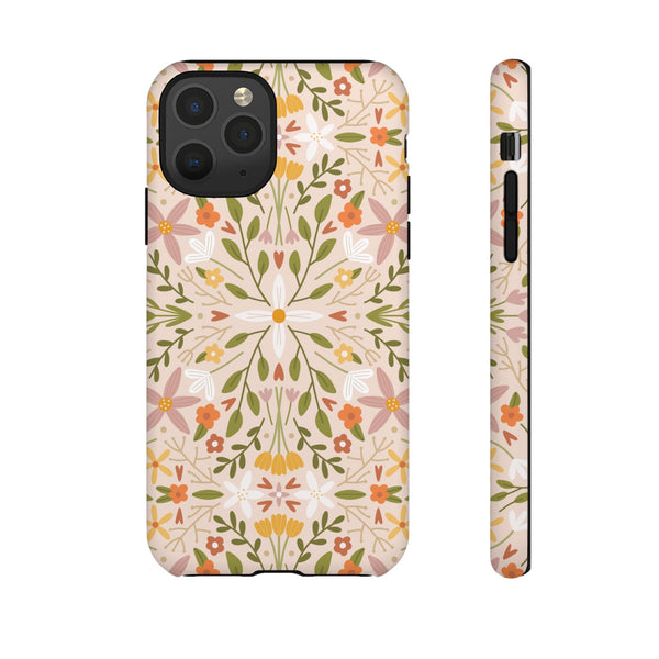 Phone Case: Florals on Tan