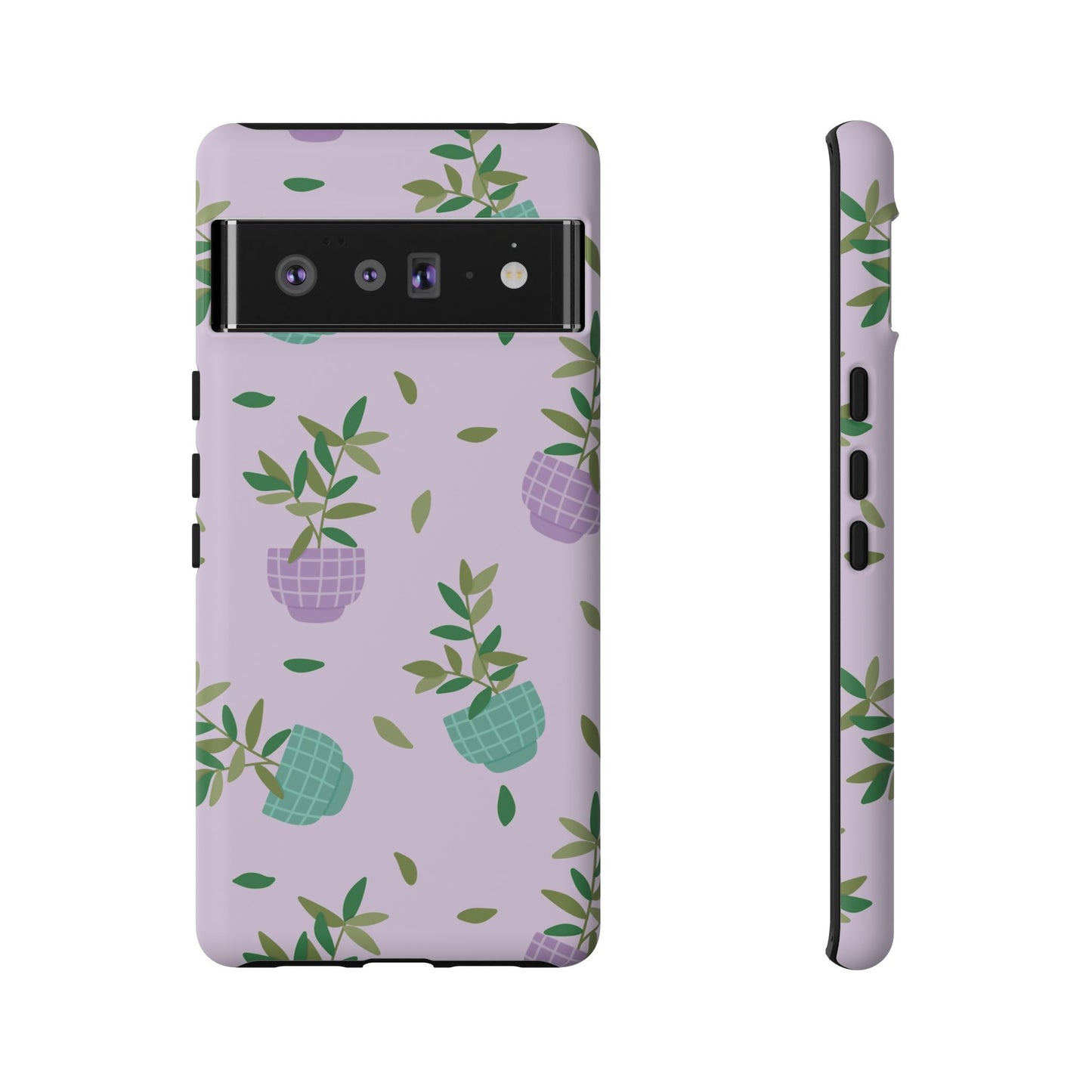 Phone Case: Pot Plants Purple
