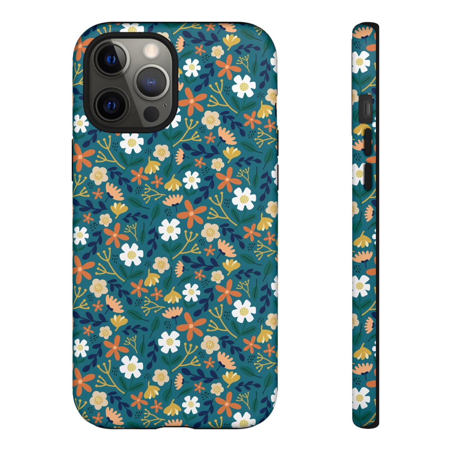 Phone Case: Florals on Teal