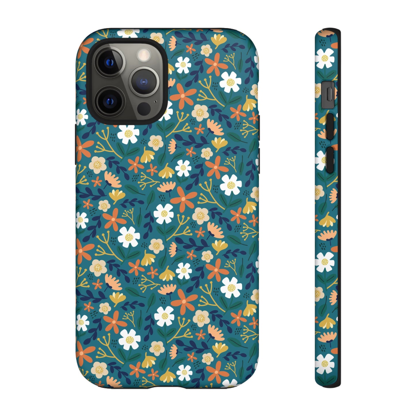 Phone Case: Florals on Teal