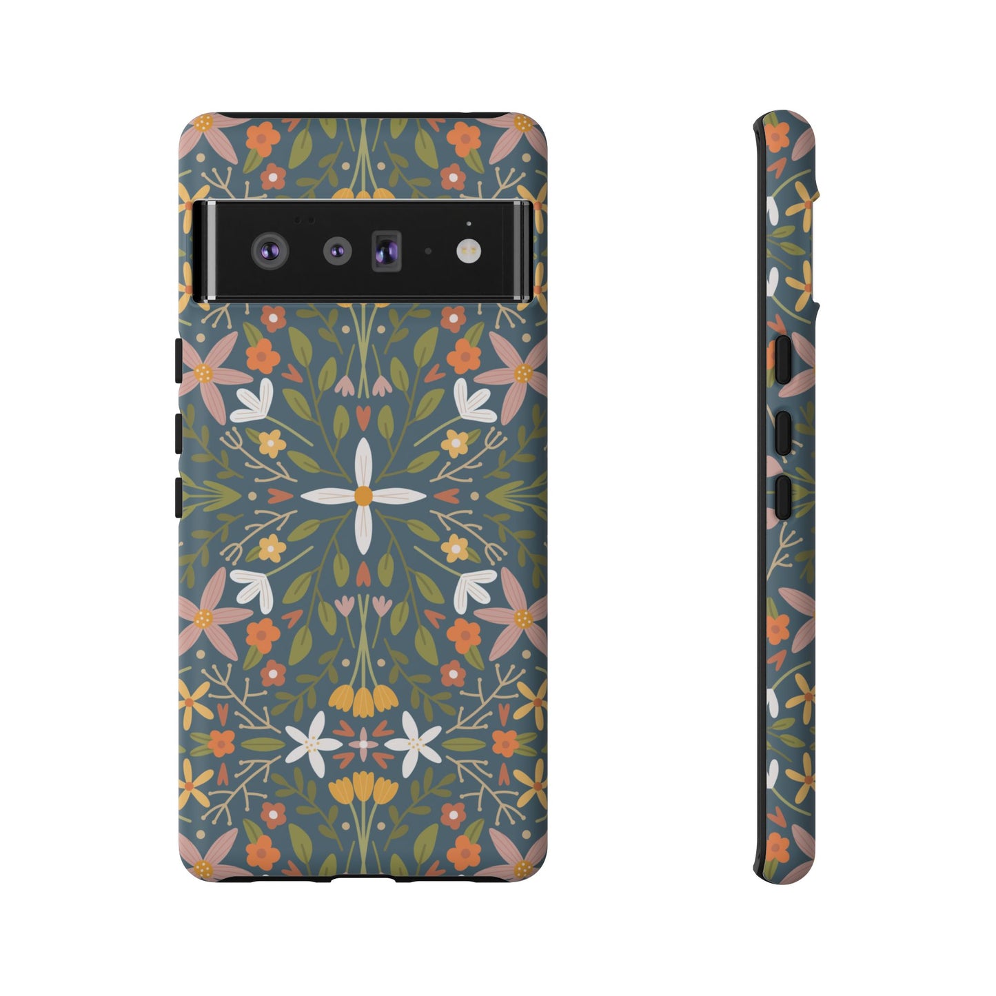 Phone Case: Florals on Blue