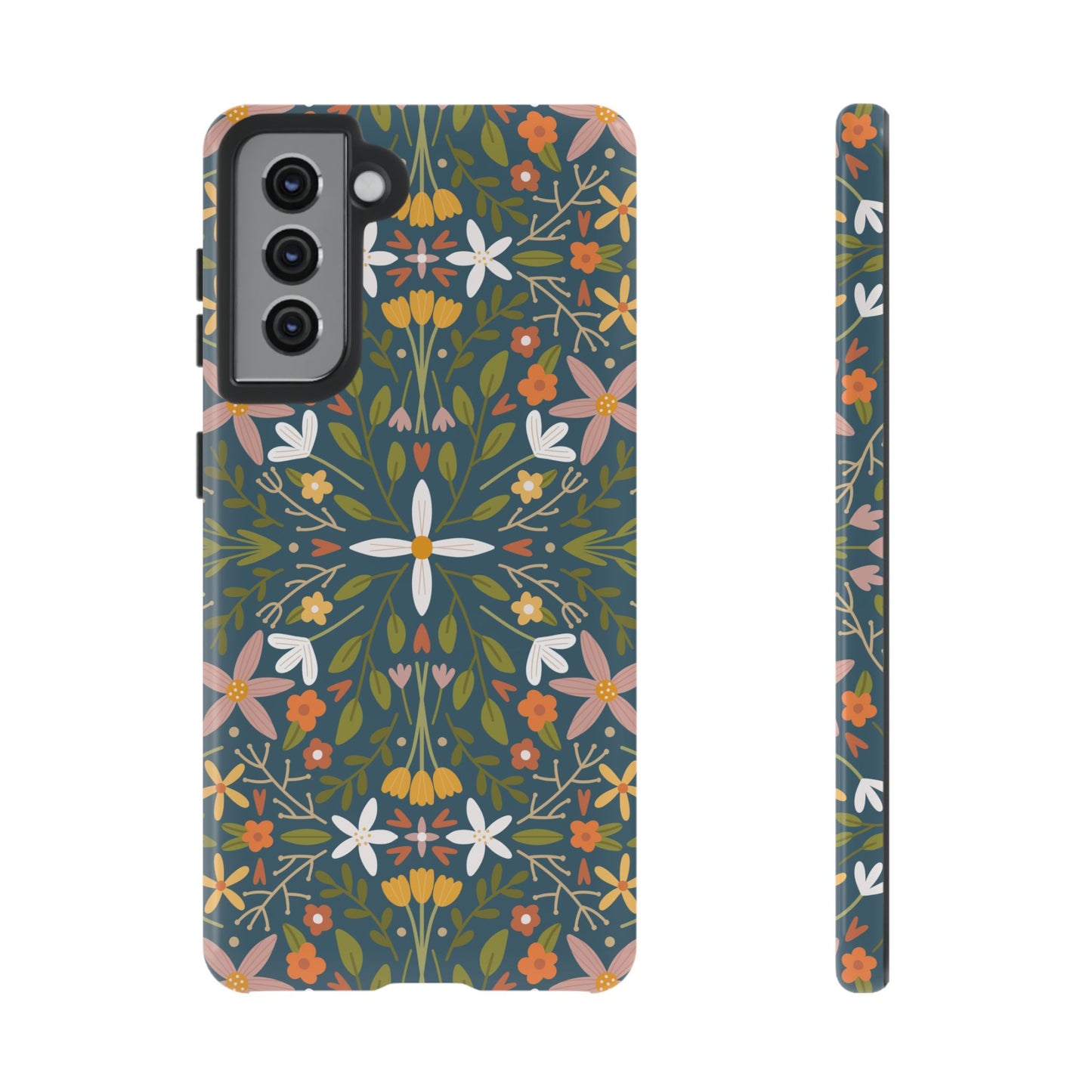 Phone Case: Florals on Blue