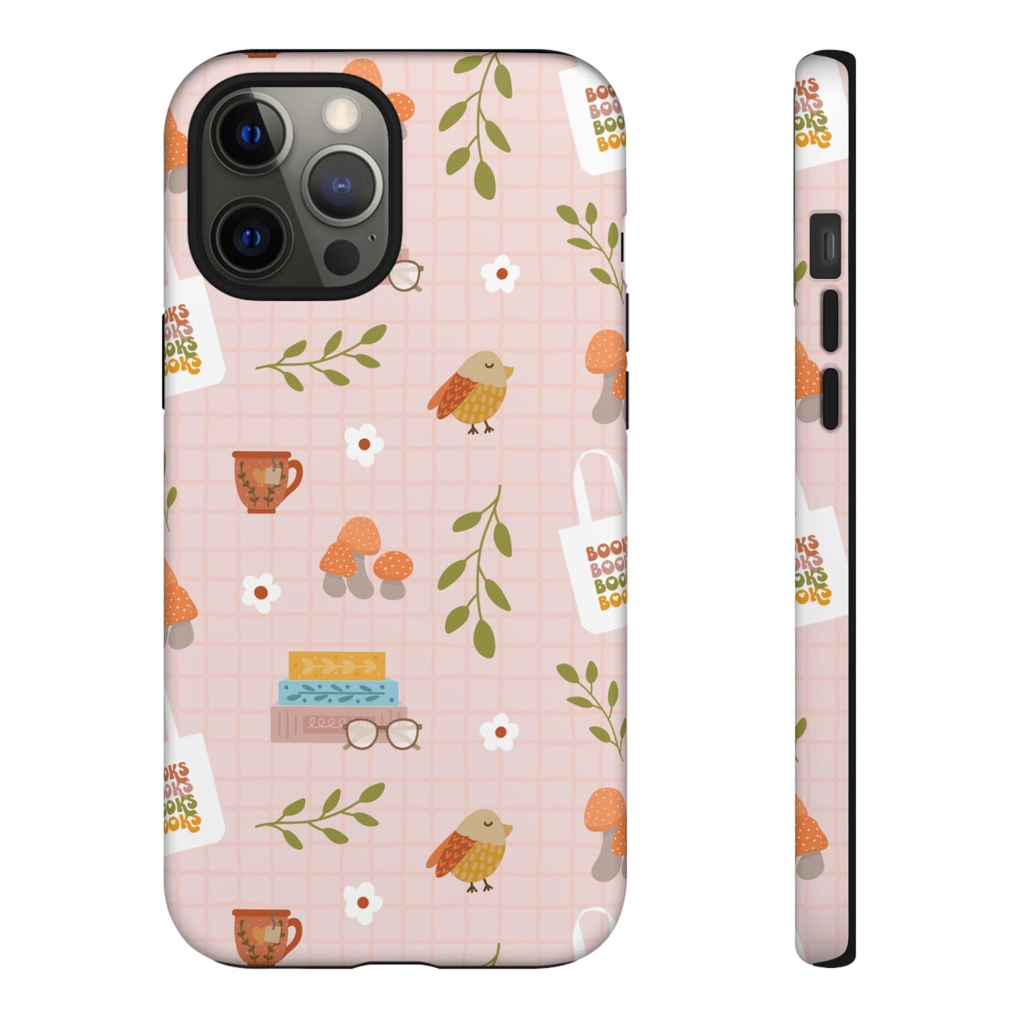 Phone Case: Little Library Items on Pink