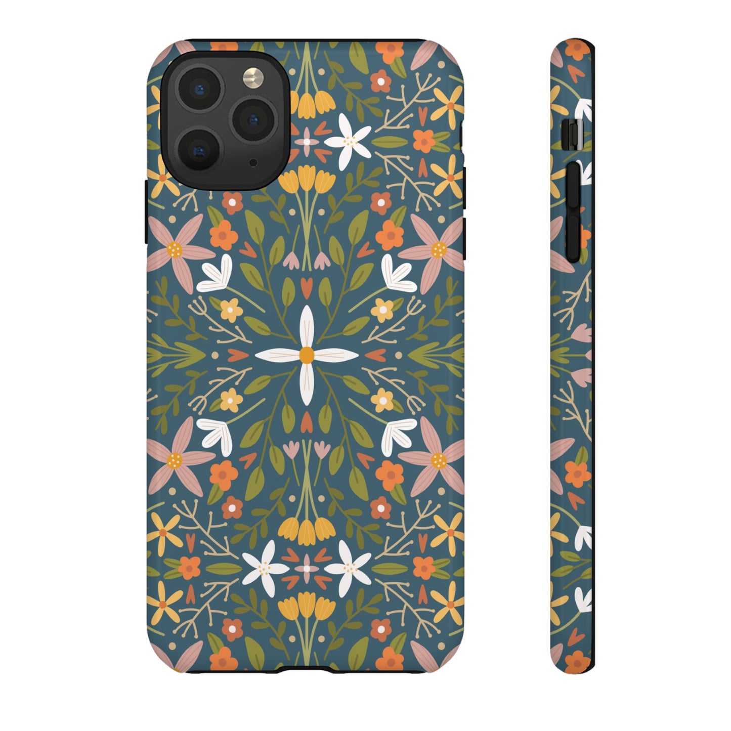 Phone Case: Florals on Blue