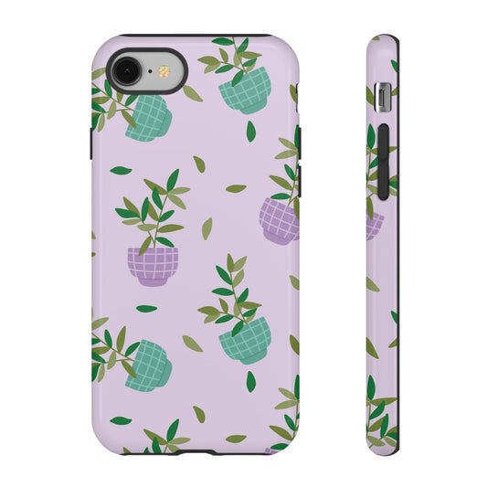 Phone Case: Pot Plants Purple