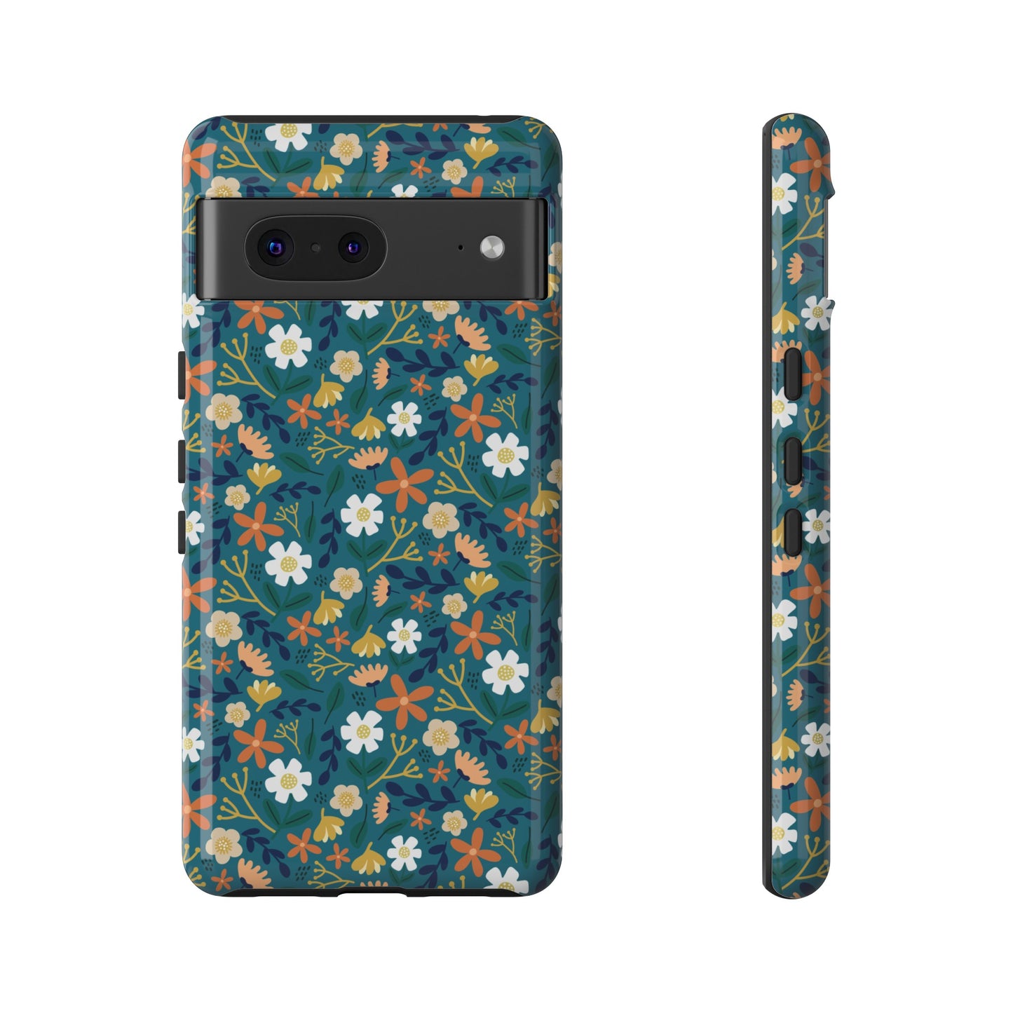 Phone Case: Florals on Teal