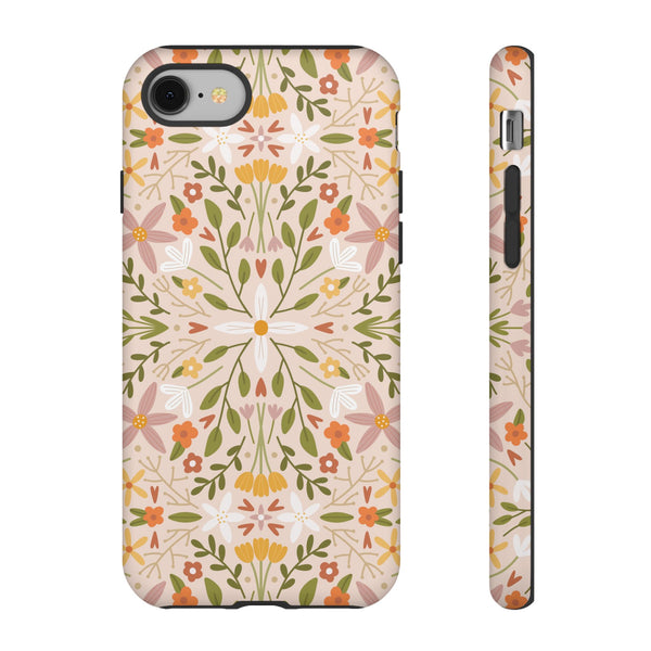 Phone Case: Florals on Tan