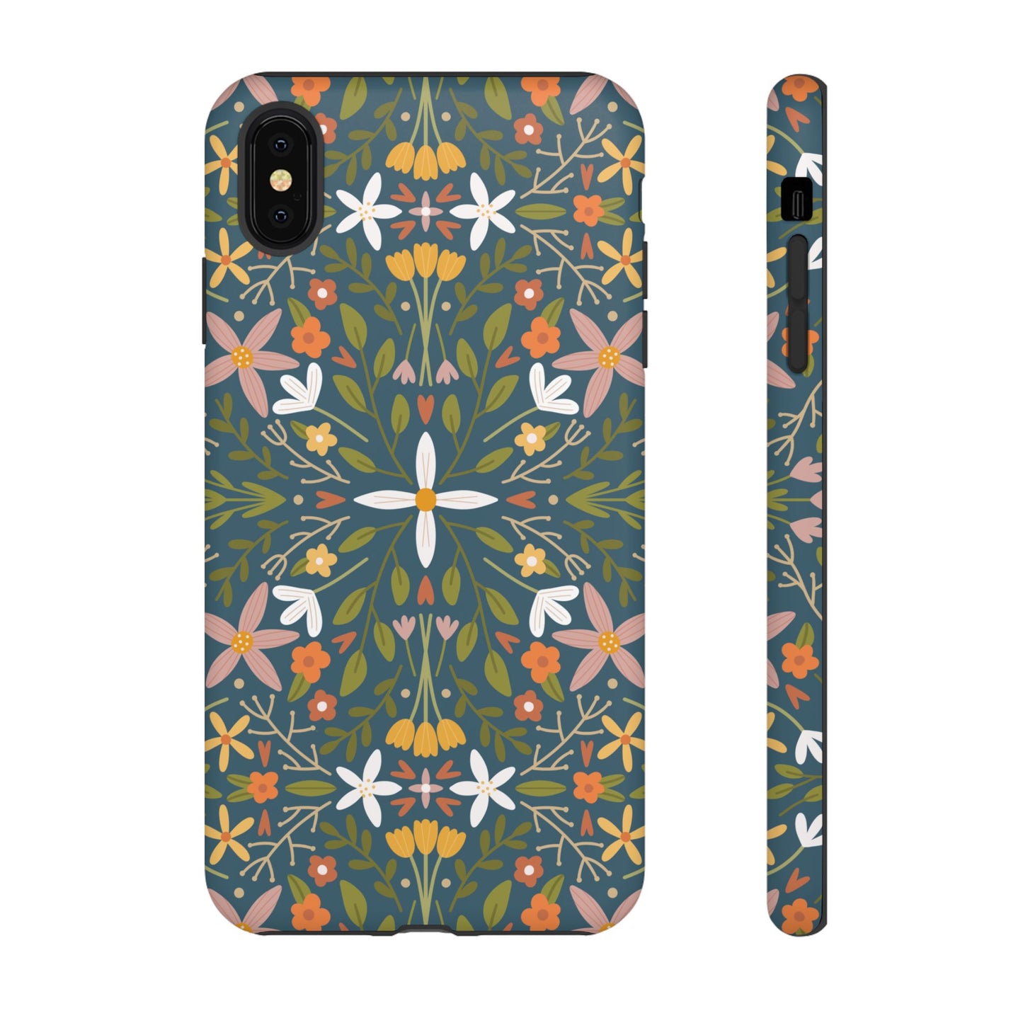 Phone Case: Florals on Blue