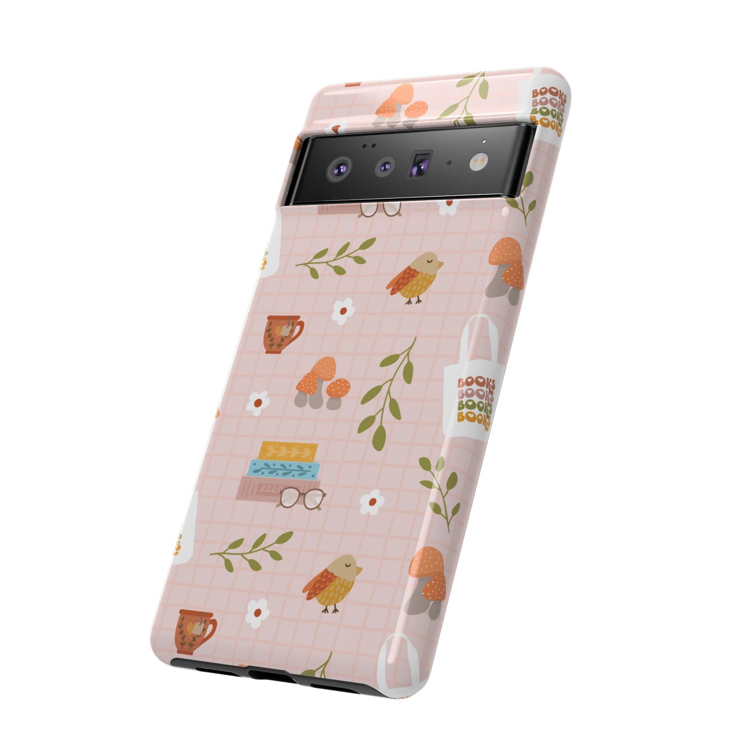 Phone Case: Little Library Items on Pink