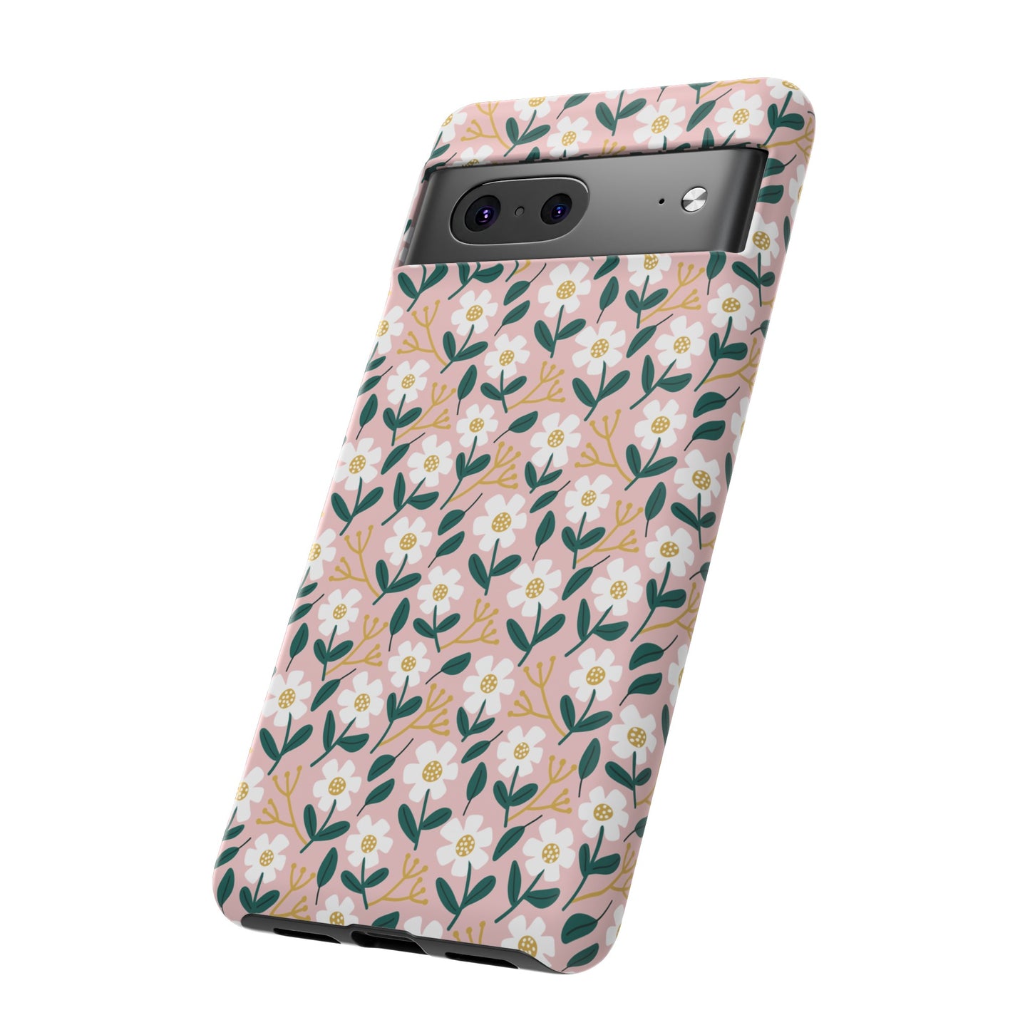 Phone Case: White Daisies on Pink
