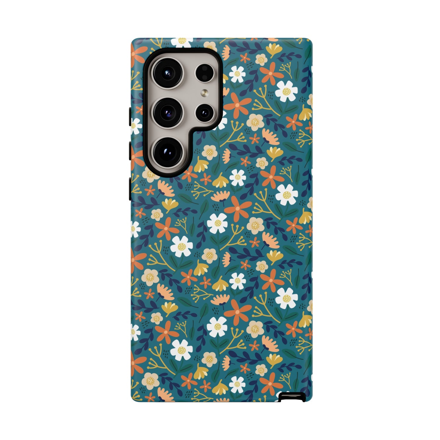 Phone Case: Florals on Teal