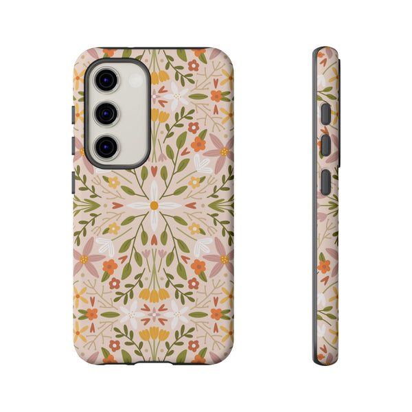 Phone Case: Florals on Tan