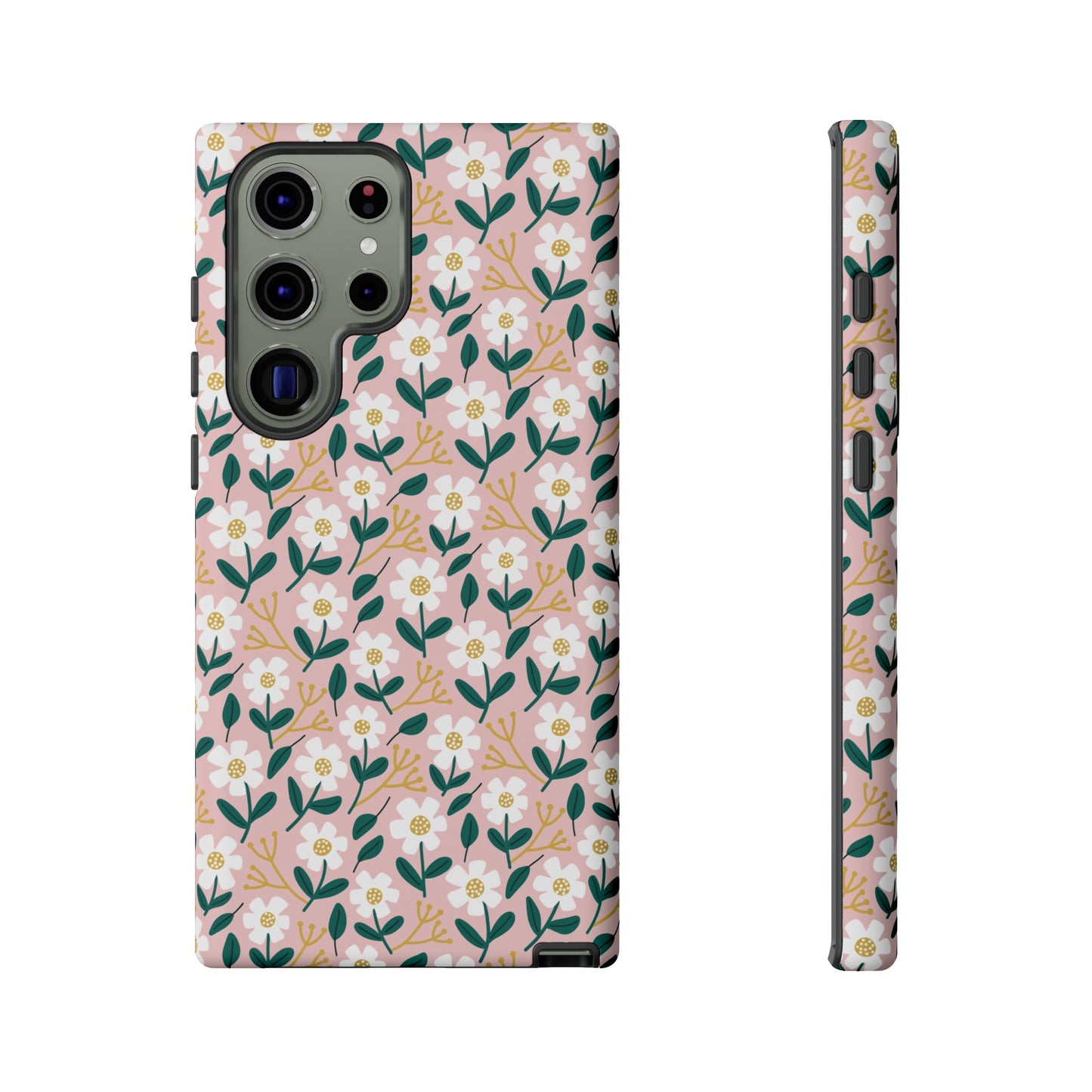 Phone Case: White Daisies on Pink