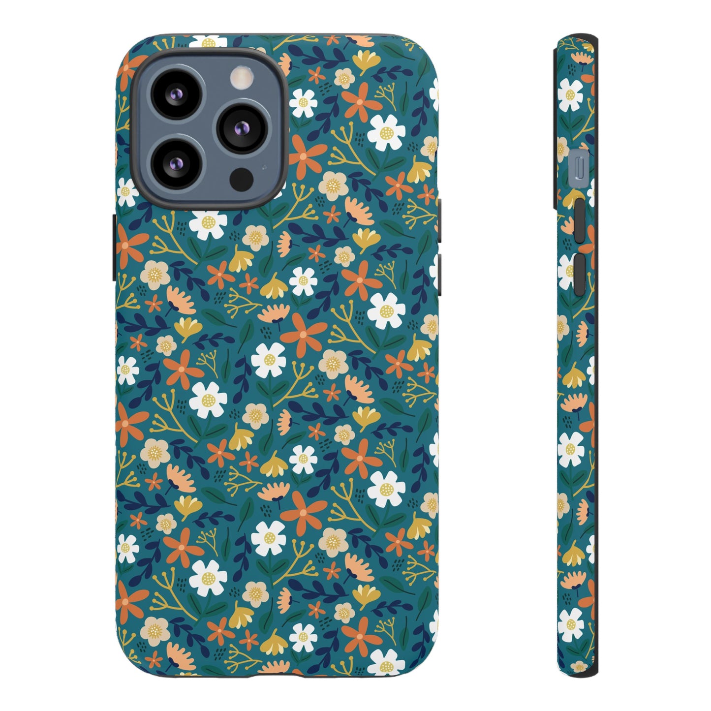 Phone Case: Florals on Teal