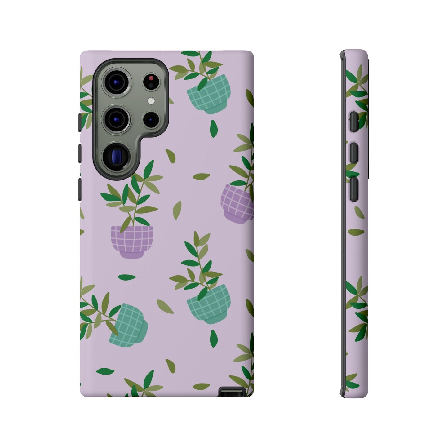 Phone Case: Pot Plants Purple
