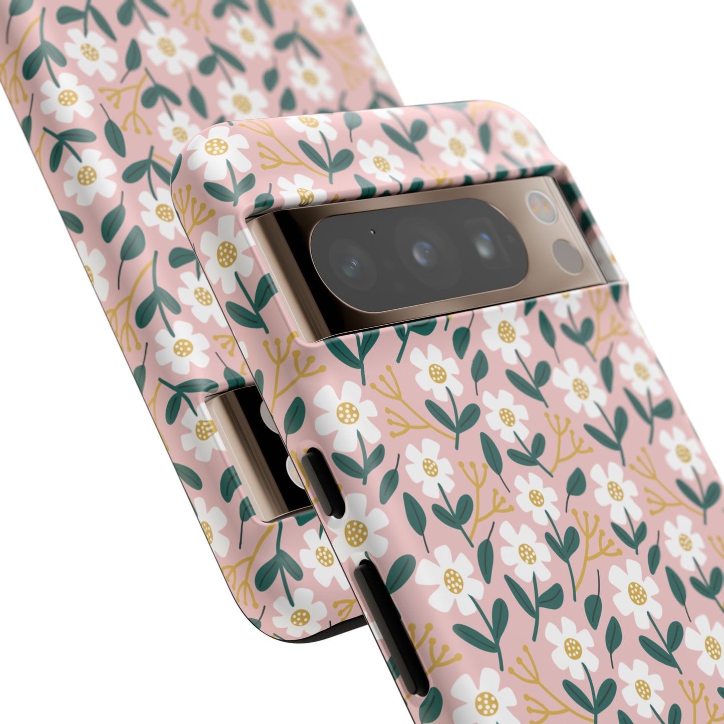 Phone Case: White Daisies on Pink