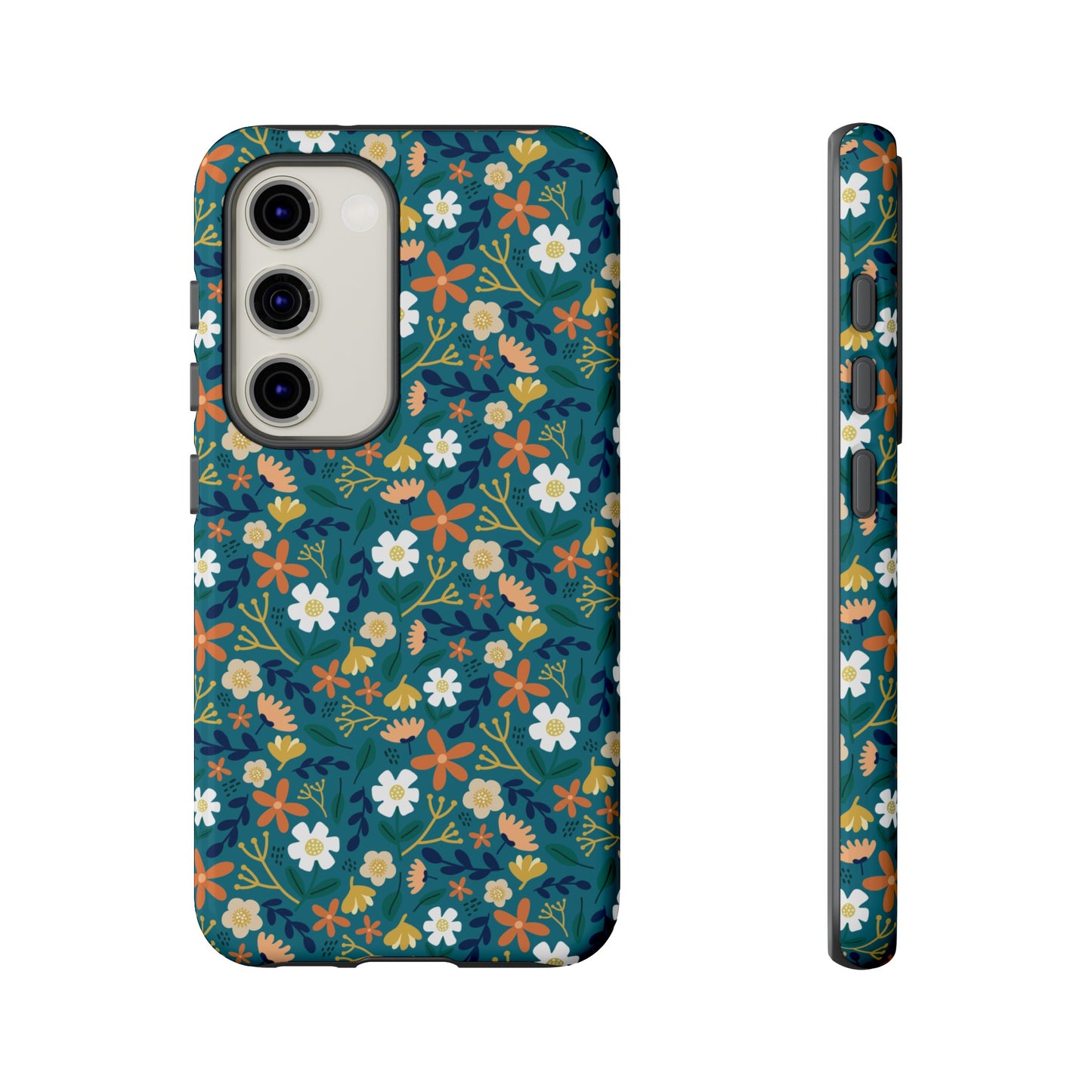 Phone Case: Florals on Teal