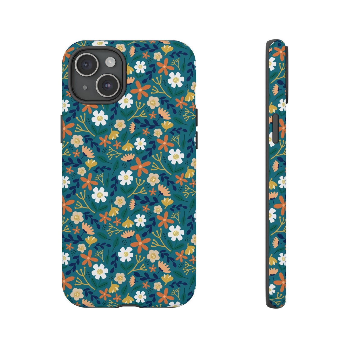 Phone Case: Florals on Teal