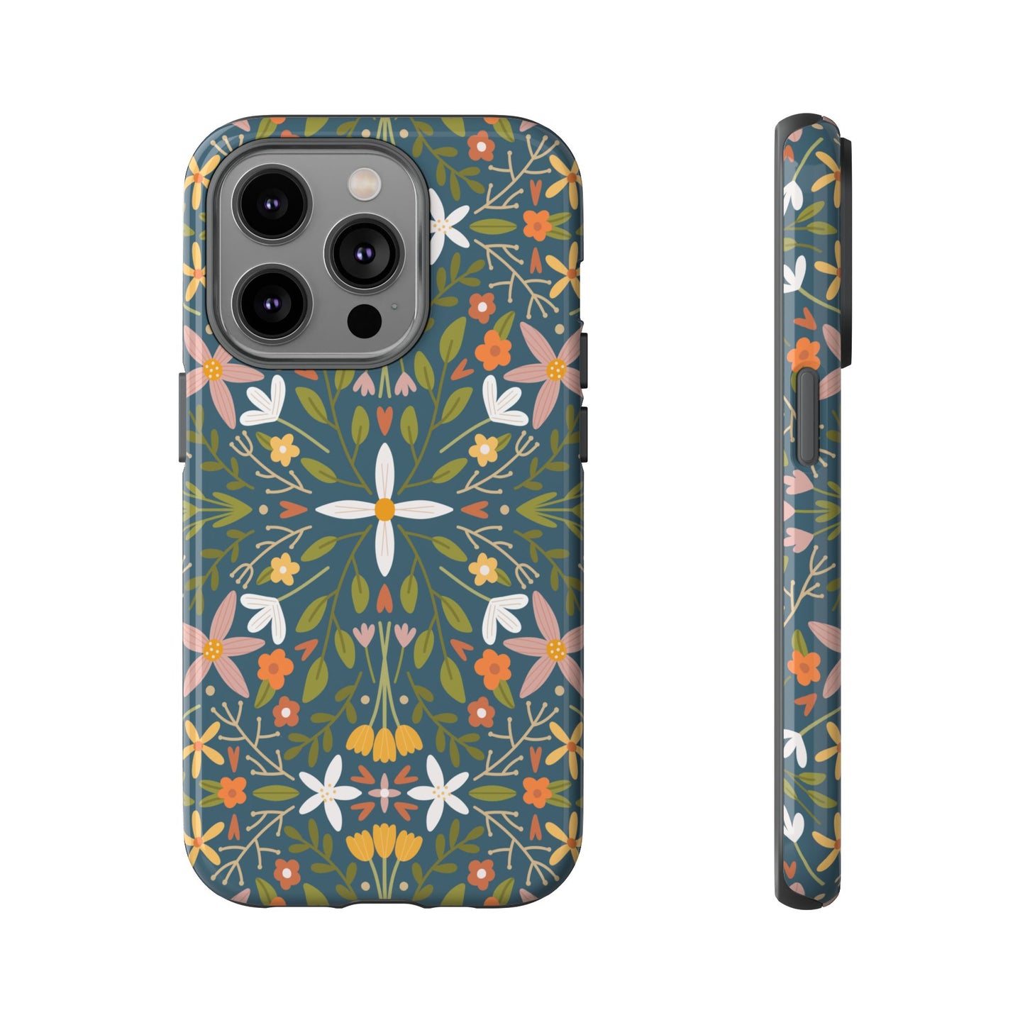 Phone Case: Florals on Blue