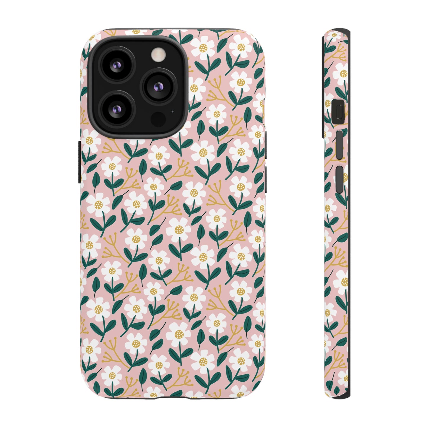 Phone Case: White Daisies on Pink