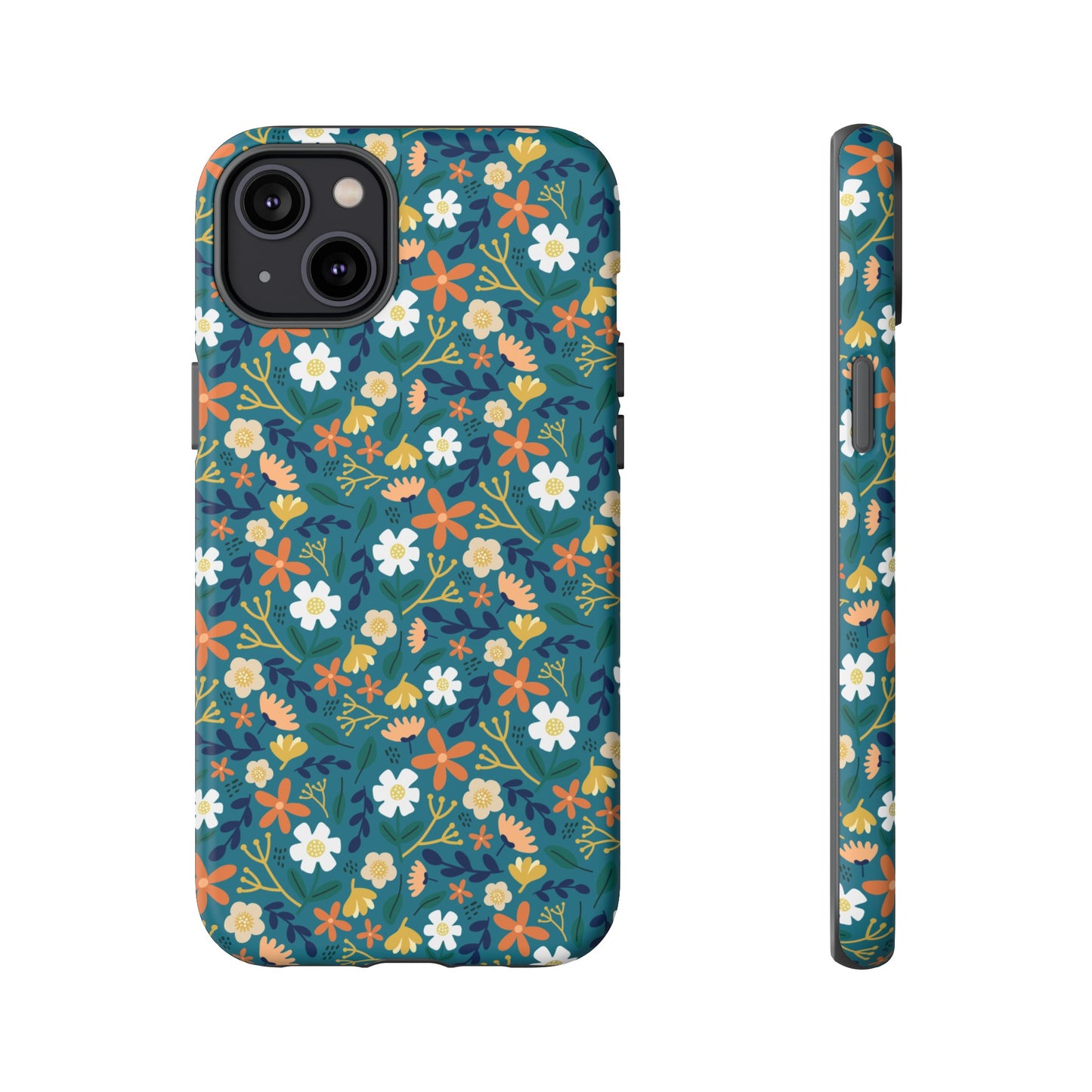 Phone Case: Florals on Teal