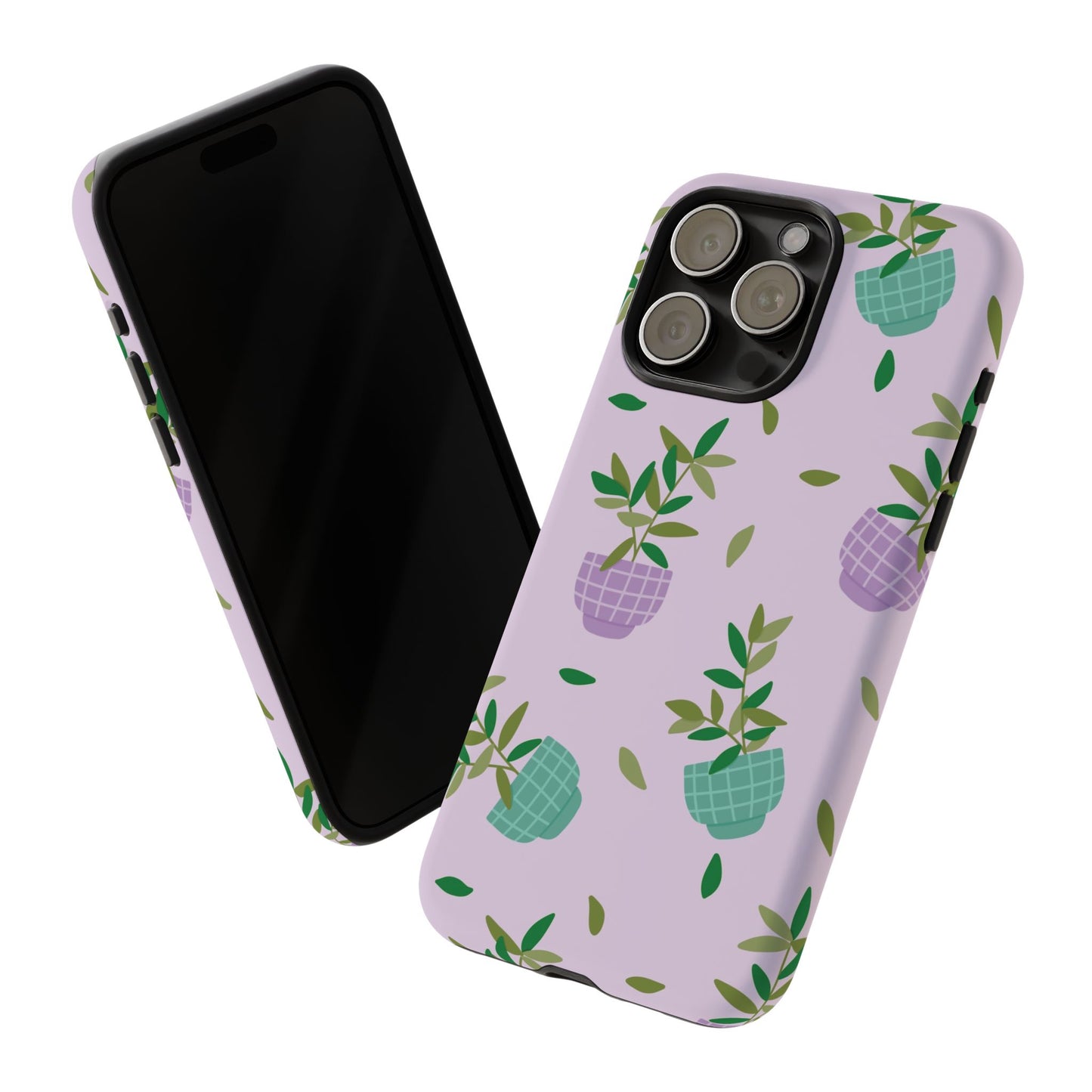 Phone Case: Pot Plants Purple