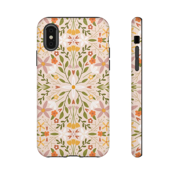 Phone Case: Florals on Tan