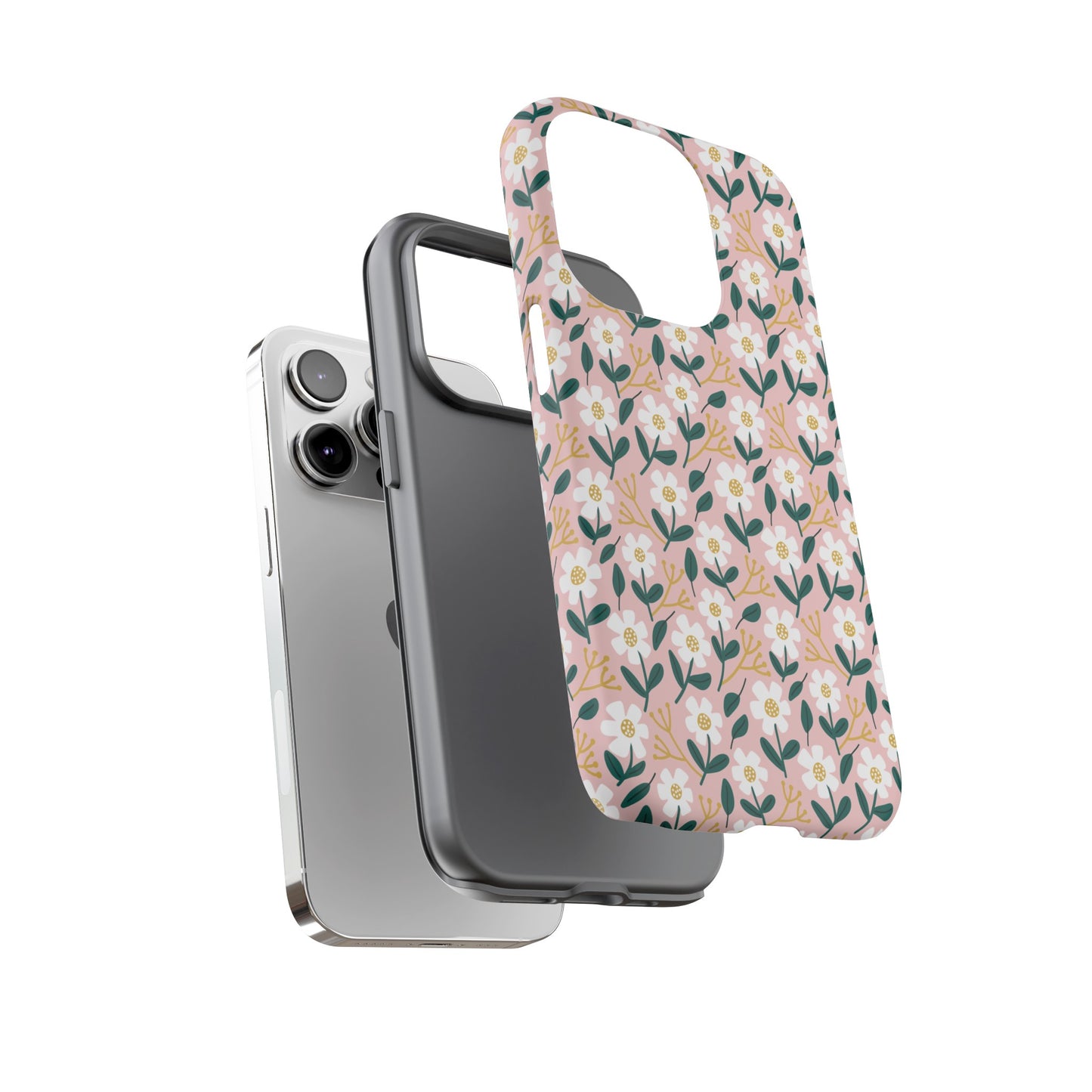 Phone Case: White Daisies on Pink