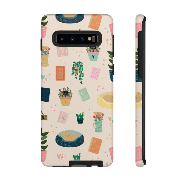 Phone Case: Book Shop Items on Cream