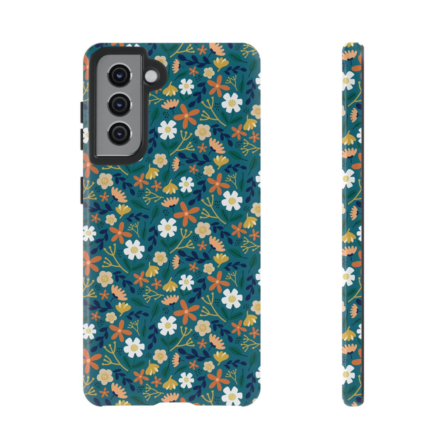 Phone Case: Florals on Teal