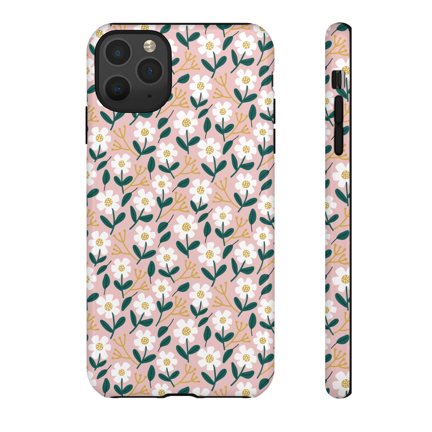 Phone Case: White Daisies on Pink