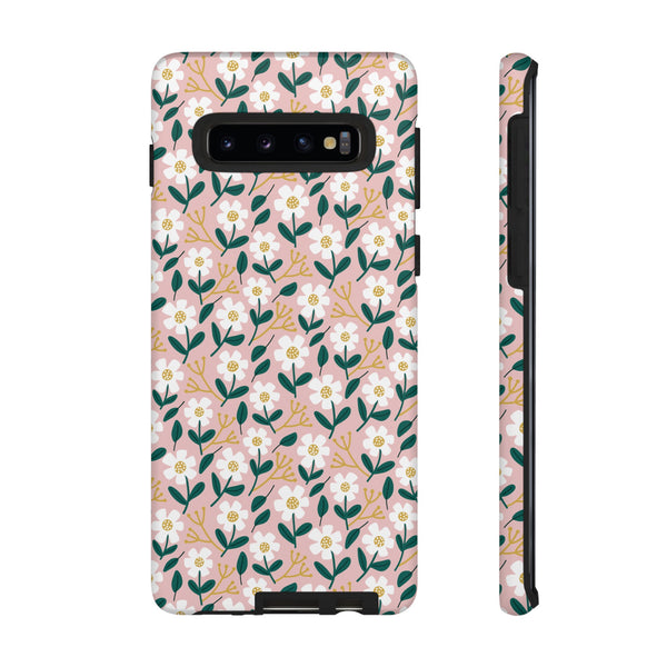 Phone Case: White Daisies on Pink