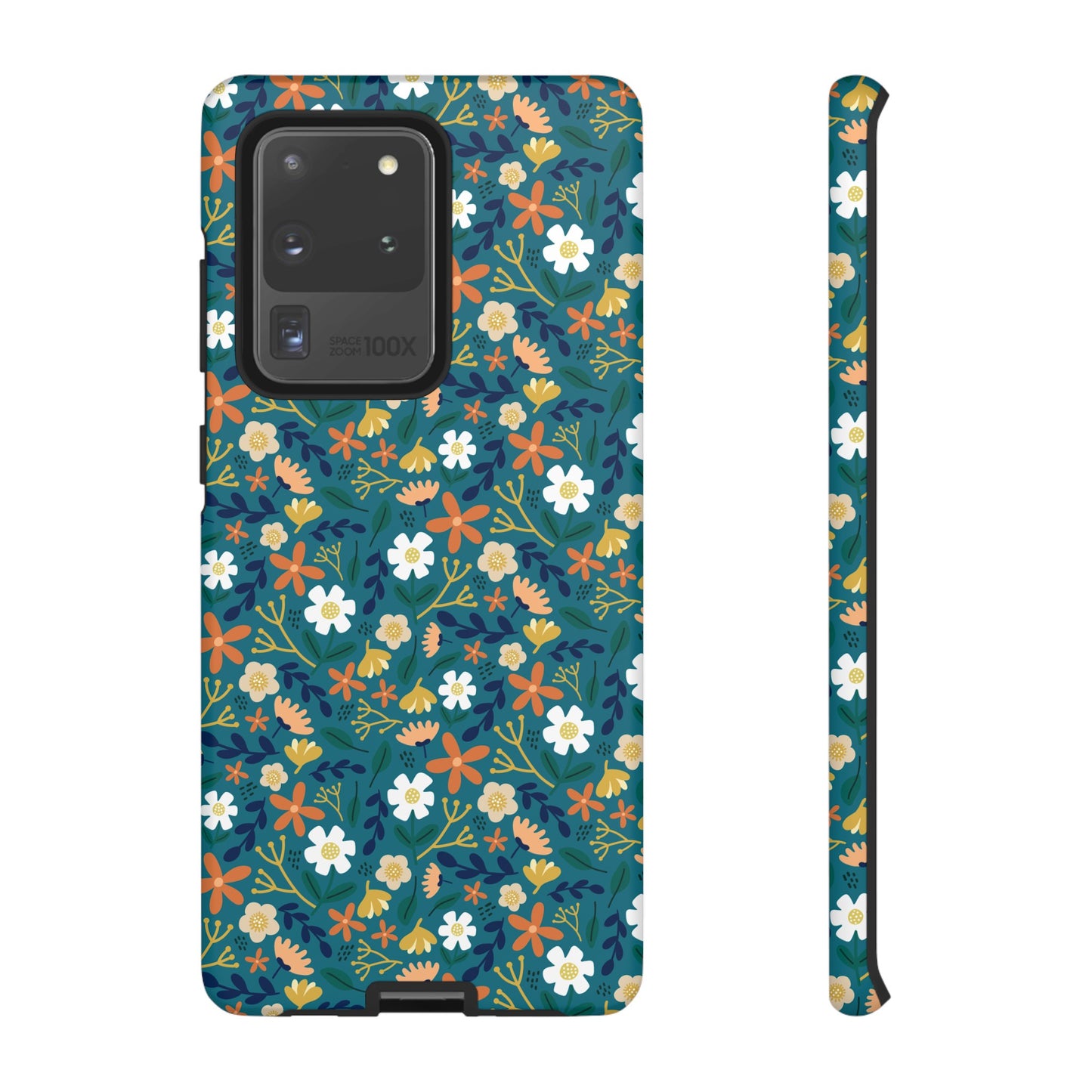 Phone Case: Florals on Teal